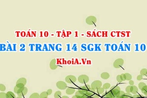 Bài 2 trang 14 SGK Toán 10 tập 1 Chân trời sáng tạo